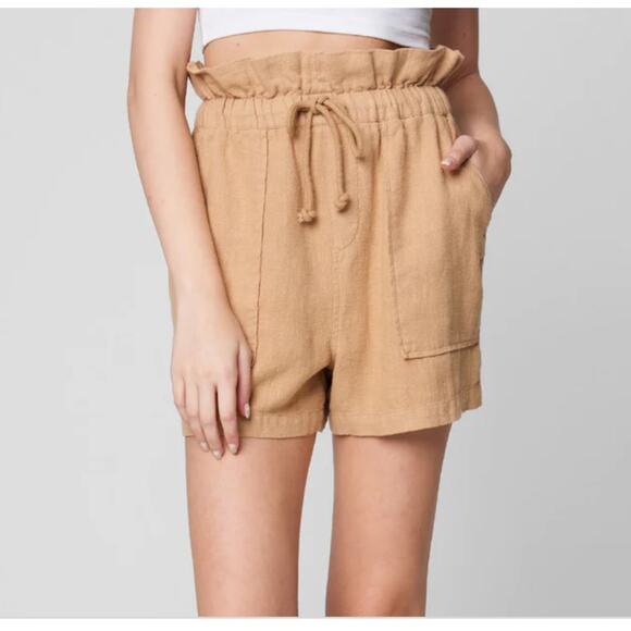 Blank NYC NWT Incense Shorts Tan 100% Ramie - Picture 5 of 13